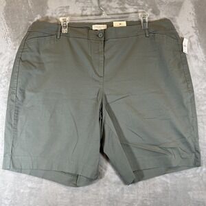 Talbots Shorts Bermuda Green 24W Simply Flattering Collection NWT 10" Inseam